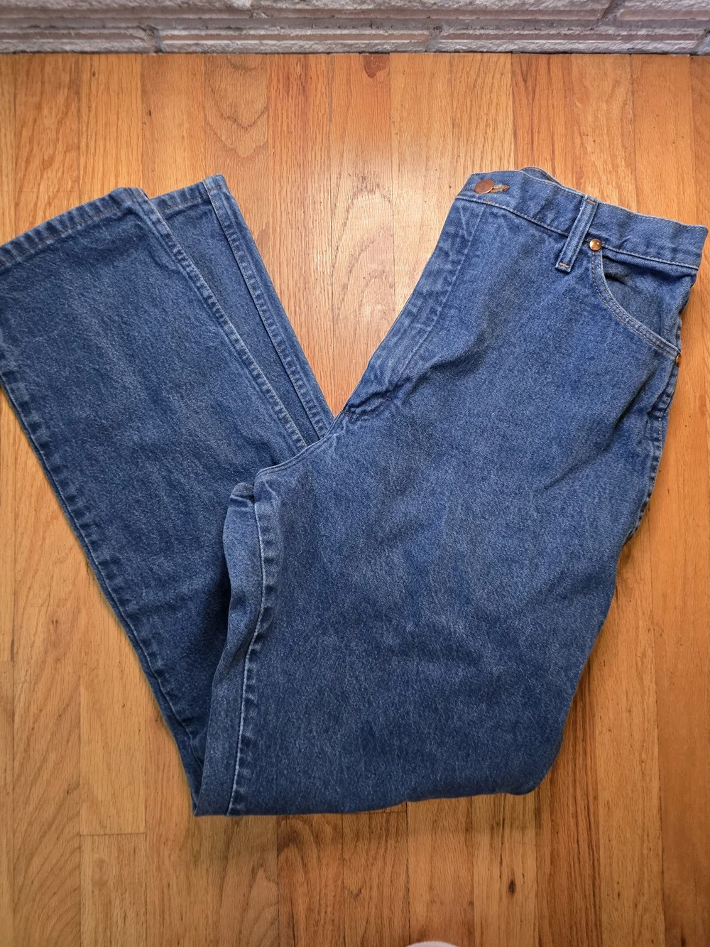 Wrangler Cowboy Cut Original Fit Jeans Men's 17/18x34 Blue Western Denim